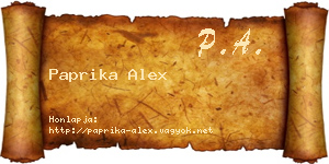 Paprika Alex névjegykártya